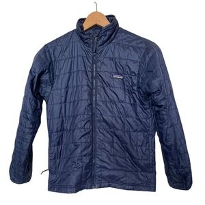 PATAGONIA Kids Nano Puff Brick Quilted Passage Blue Full Zip Jacket Sz 14